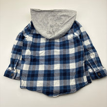 Load image into Gallery viewer, Boys Dymples, check flannel cotton hooded top, minor marks, FUC, size 2,  