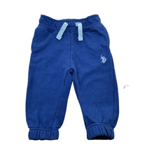 Load image into Gallery viewer, Boys US Polo Assn, blue cotton blend  track pants, elasticated, FUC, size 0-1,  