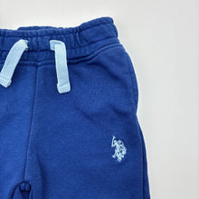 Load image into Gallery viewer, Boys US Polo Assn, blue cotton blend  track pants, elasticated, FUC, size 0-1,  
