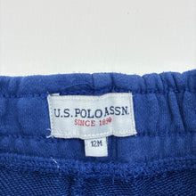 Load image into Gallery viewer, Boys US Polo Assn, blue cotton blend  track pants, elasticated, FUC, size 0-1,  