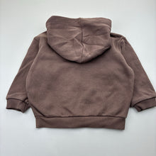 Load image into Gallery viewer, Unisex Bonds, brown cotton blend zip fleece lined hoodie, GUC, size 1,  