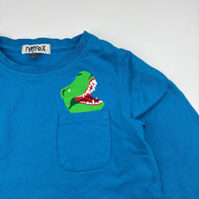 Load image into Gallery viewer, Boys Firefox, blue cotton long sleeve t-shirt, dinosaur, FUC, size 6,  