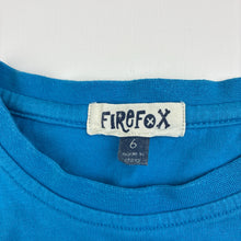 Load image into Gallery viewer, Boys Firefox, blue cotton long sleeve t-shirt, dinosaur, FUC, size 6,  