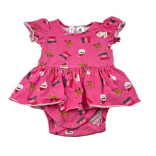 Load image into Gallery viewer, Girls Dymples, stretch cotton bodysuit, Christmas, FUC, size 0,  