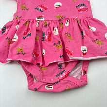 Load image into Gallery viewer, Girls Dymples, stretch cotton bodysuit, Christmas, FUC, size 0,  
