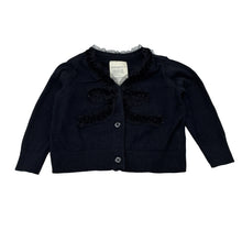 Load image into Gallery viewer, Girls First Impressions, black cotton knit cardigan, GUC, size 00,  
