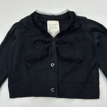 Load image into Gallery viewer, Girls First Impressions, black cotton knit cardigan, GUC, size 00,  
