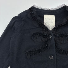 Load image into Gallery viewer, Girls First Impressions, black cotton knit cardigan, GUC, size 00,  