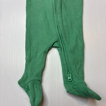 Load image into Gallery viewer, Unisex Target, green stretch organic cotton waffle zip coverall, EUC, size 00000,  