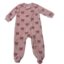 Load image into Gallery viewer, Girls Anko, pink zip fleece coverall, bows, FUC, size 0,  