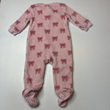 Load image into Gallery viewer, Girls Anko, pink zip fleece coverall, bows, FUC, size 0,  
