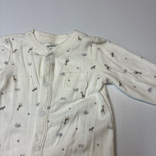 Load image into Gallery viewer, Unisex Carter's, cream cotton coverall, giraffe, GUC, size 0,  