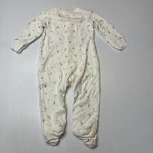 Load image into Gallery viewer, Unisex Carter's, cream cotton coverall, giraffe, GUC, size 0,  
