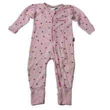 Load image into Gallery viewer, Girls Bonds, pink cotton blend terry zip wondersuit / romper, GUC, size 00,  