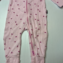 Load image into Gallery viewer, Girls Bonds, pink cotton blend terry zip wondersuit / romper, GUC, size 00,  
