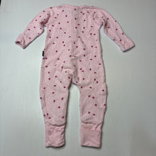 Load image into Gallery viewer, Girls Bonds, pink cotton blend terry zip wondersuit / romper, GUC, size 00,  
