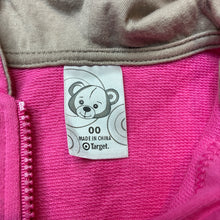 Load image into Gallery viewer, Girls Target, pink cotton zip hoodie, embroidered, EUC, size 00,  