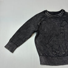 Load image into Gallery viewer, Boys Target, striped cotton knit sweater, dinosaur, GUC, size 1,  