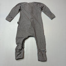 Load image into Gallery viewer, Unisex Bonds, striped stretch cotton zip wondersuit / romper, wash fade, pilling, FUC, size 00,  