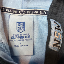 Load image into Gallery viewer, Boys State of Origin, NSW Blues striped fleece lined hoodie, pilling, FUC, size 2,  