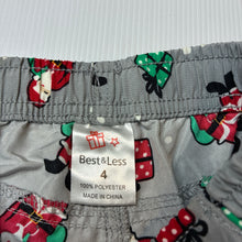 Load image into Gallery viewer, Unisex Best&amp;Less, board shorts, elasticated, Christmas, GUC, size 4,  