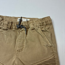 Load image into Gallery viewer, Boys Cotton On, tan stretch cotton shorts, elasticated, GUC, size 3,  
