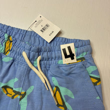 Load image into Gallery viewer, Boys Cotton On, cotton blend shorts, elasticated, turtle, NEW, size 4,  