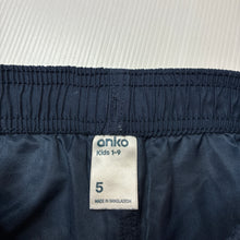 Load image into Gallery viewer, Boys Anko, navy board shorts, elasticated, GUC, size 5,  