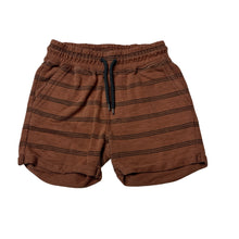 Load image into Gallery viewer, Boys Cotton On, brown cotton blend shorts, elasticated, GUC, size 3,  