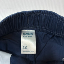 Load image into Gallery viewer, Boys Anko, navy cotton shorts, elasticated, GUC, size 12,  