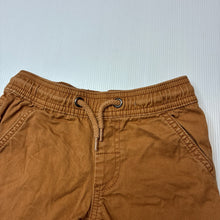 Load image into Gallery viewer, Boys KID, brown cotton blend shorts, raw hem elasticated, GUC, size 3,  