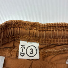 Load image into Gallery viewer, Boys KID, brown cotton blend shorts, raw hem elasticated, GUC, size 3,  