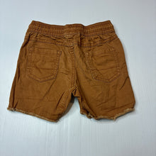 Load image into Gallery viewer, Boys KID, brown cotton blend shorts, raw hem elasticated, GUC, size 3,  