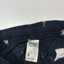Load image into Gallery viewer, Boys Anko, navy cotton shorts, elasticated, GUC, size 3,  