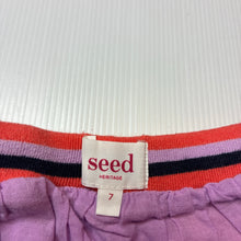 Load image into Gallery viewer, Girls Seed, lined cotton skirt, elasticated, embroidered, GUC, size 7,  