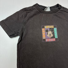 Load image into Gallery viewer, Boys Disney, cotton Mickey Mouse black t-shirt, wash fade, FUC, size 3,  