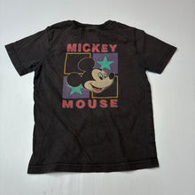 Load image into Gallery viewer, Boys Disney, cotton Mickey Mouse black t-shirt, wash fade, FUC, size 3,  