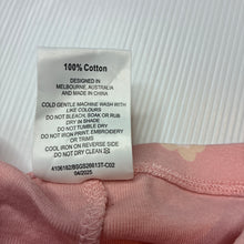 Load image into Gallery viewer, Girls Sprout, pink floral cotton lettuce edge leggings, GUC, size 0,  