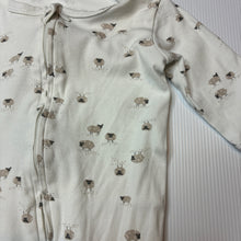 Load image into Gallery viewer, Unisex Bebe by Minihaha, white organic cotton zip coverall / romper, GUC, size 00,  