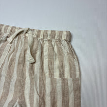 Load image into Gallery viewer, Unisex Baby Berry, striped linen / cotton pants, elasticated , GUC, size 1,  