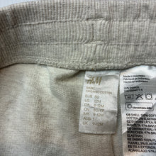 Load image into Gallery viewer, Unisex H&amp;M, beige organic cotton track pants, elasticated, FUC, size 1,  