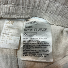 Load image into Gallery viewer, Unisex H&amp;M, beige organic cotton track pants, elasticated, FUC, size 1,  