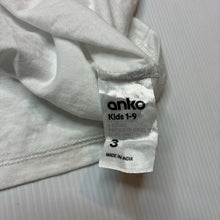 Load image into Gallery viewer, Unisex Anko, white cotton t-shirt, GUC, size 3,  