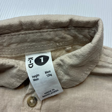 Load image into Gallery viewer, Boys KID, beige linen / cotton long sleeve shirt, GUC, size 1,  