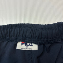 Load image into Gallery viewer, Unisex FILA, lightweight sports / activewear shorts, elasticated, EUC, size 12,  