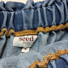 Load image into Gallery viewer, Girls Seed, denim skirt, elasticated, heart pockets, GUC, size 8,  