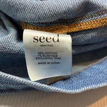 Load image into Gallery viewer, Girls Seed, denim skirt, elasticated, heart pockets, GUC, size 8,  