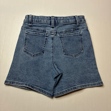 Load image into Gallery viewer, Girls 1964 Denim Co, blue stretch denim jean shorts, adjustable, EUC, size 8,  