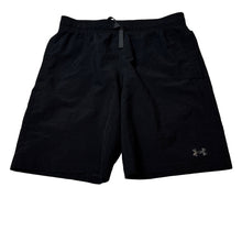 Load image into Gallery viewer, Unisex Under Armour, black sports / activewear shorts, elasticated, GUC, size 14-16,  