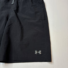 Load image into Gallery viewer, Unisex Under Armour, black sports / activewear shorts, elasticated, GUC, size 14-16,  